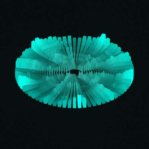 Polar Spectrogram rendered in Blender 5.2, Signal Dusk