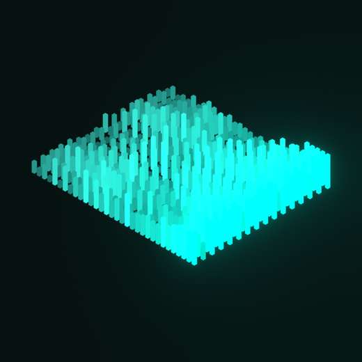 Spectrum Grid rendered in Blender 5.2, Signal Dusk